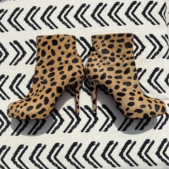 Christian Louboutin leopard print pony hair boots - Picture 1 of 11